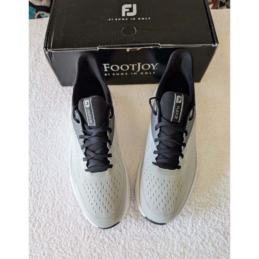 FootJoy Flex XP Golf Shoes Mens 11.5 M Gray White Spikeless 56281 NIB